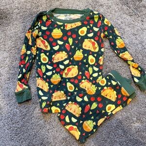 Little Sleepies Green and Yellow Taco Pajama Set